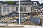 Backyard Pond And Bridge Under Construction